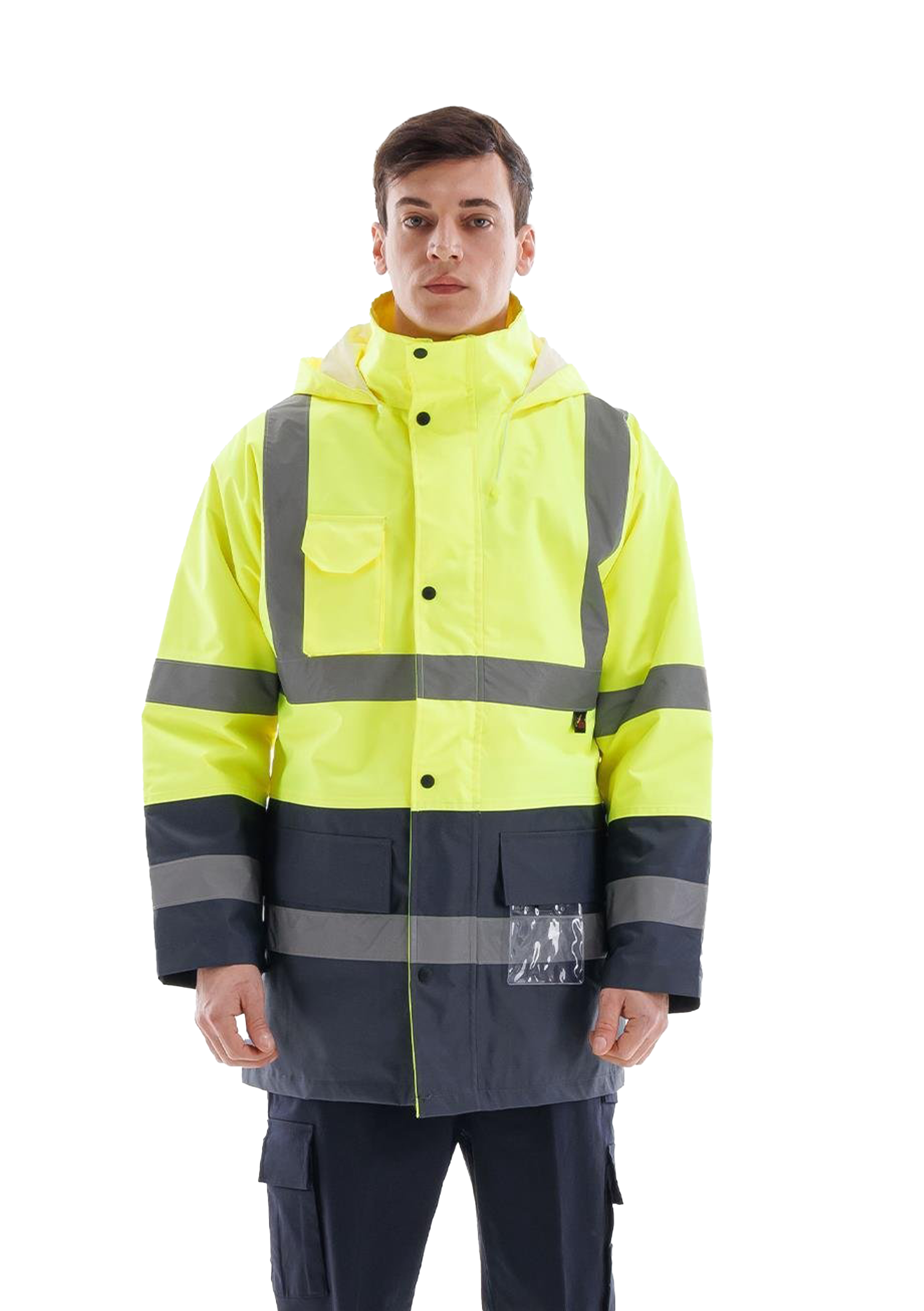 Alaska Hi-Vis Parka Neon Sarı - Lacivert 