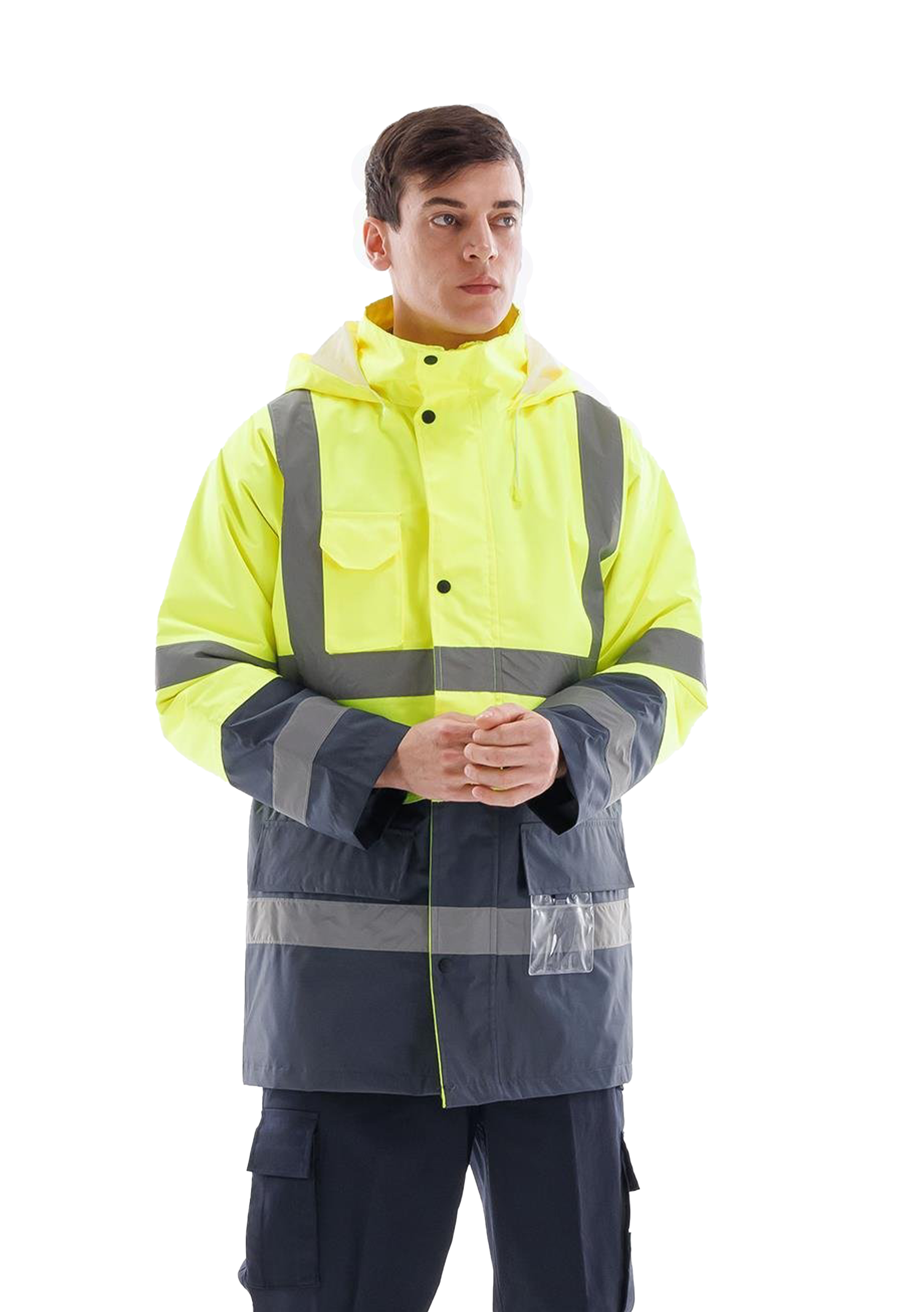 Alaska Hi-Vis Parka Neon Sarı - Lacivert 