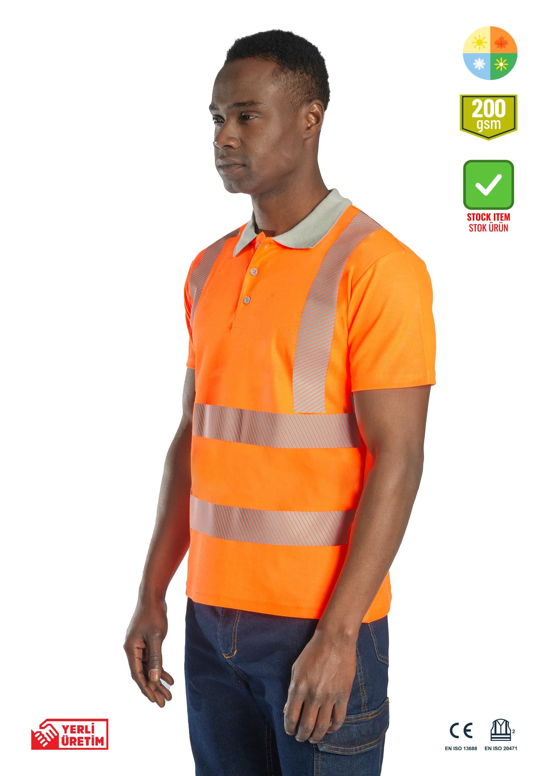 Alaska Hi-Vis Polo T-Shirt Neon Turuncu