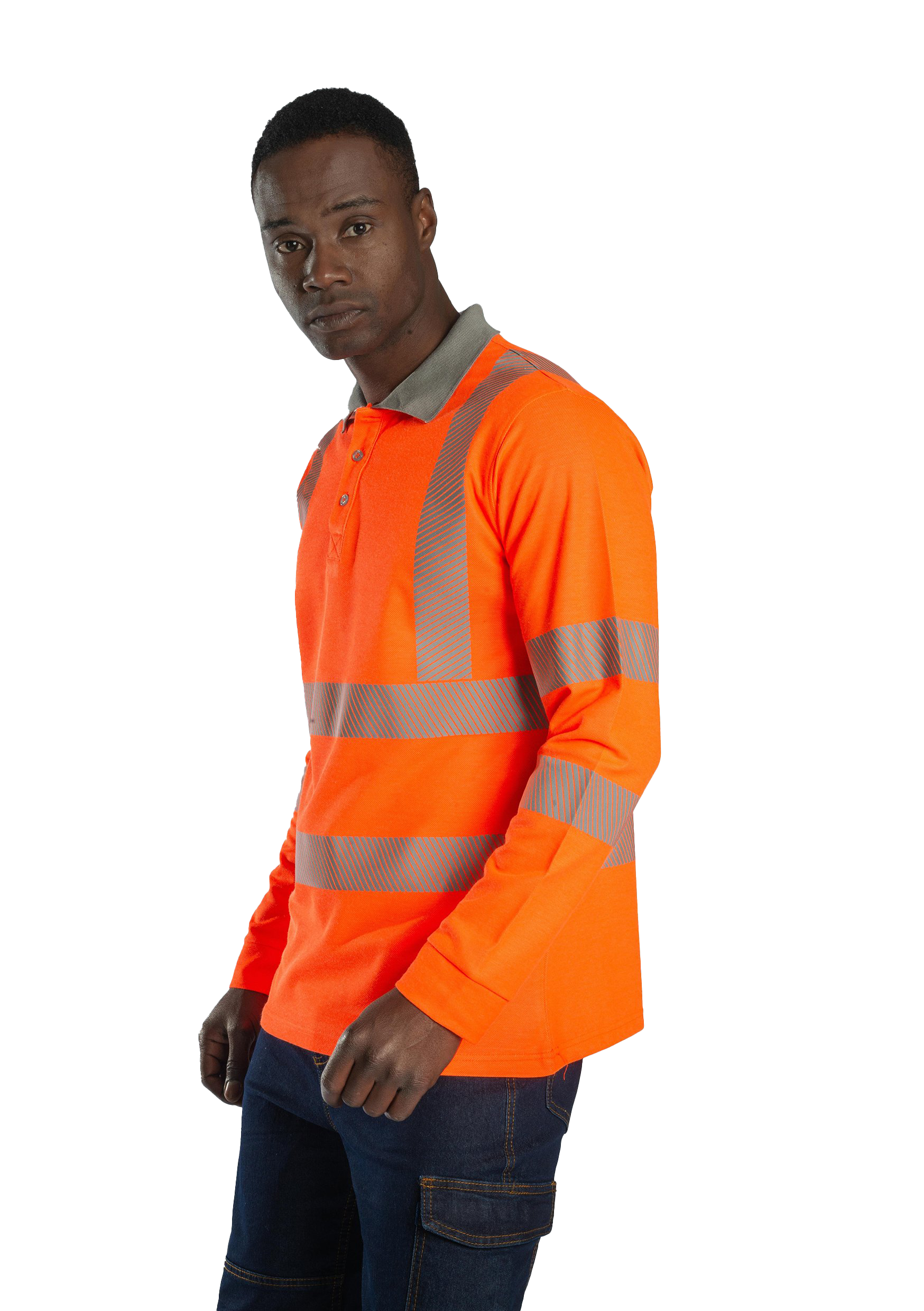 Alaska Hi-Vis Uzun Kollu Polo T-Shirt Neon Turuncu