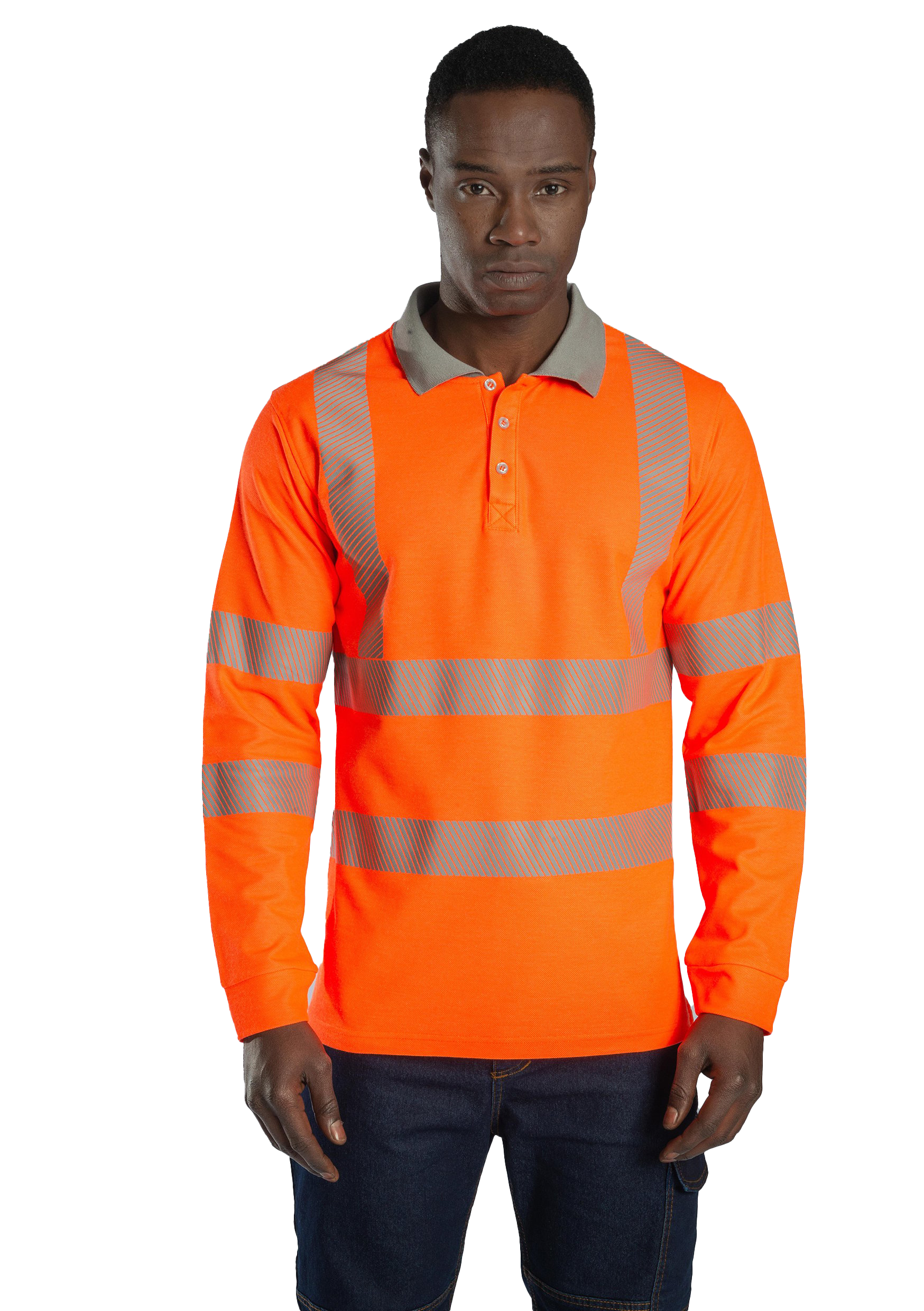 Alaska Hi-Vis Uzun Kollu Polo T-Shirt Neon Turuncu