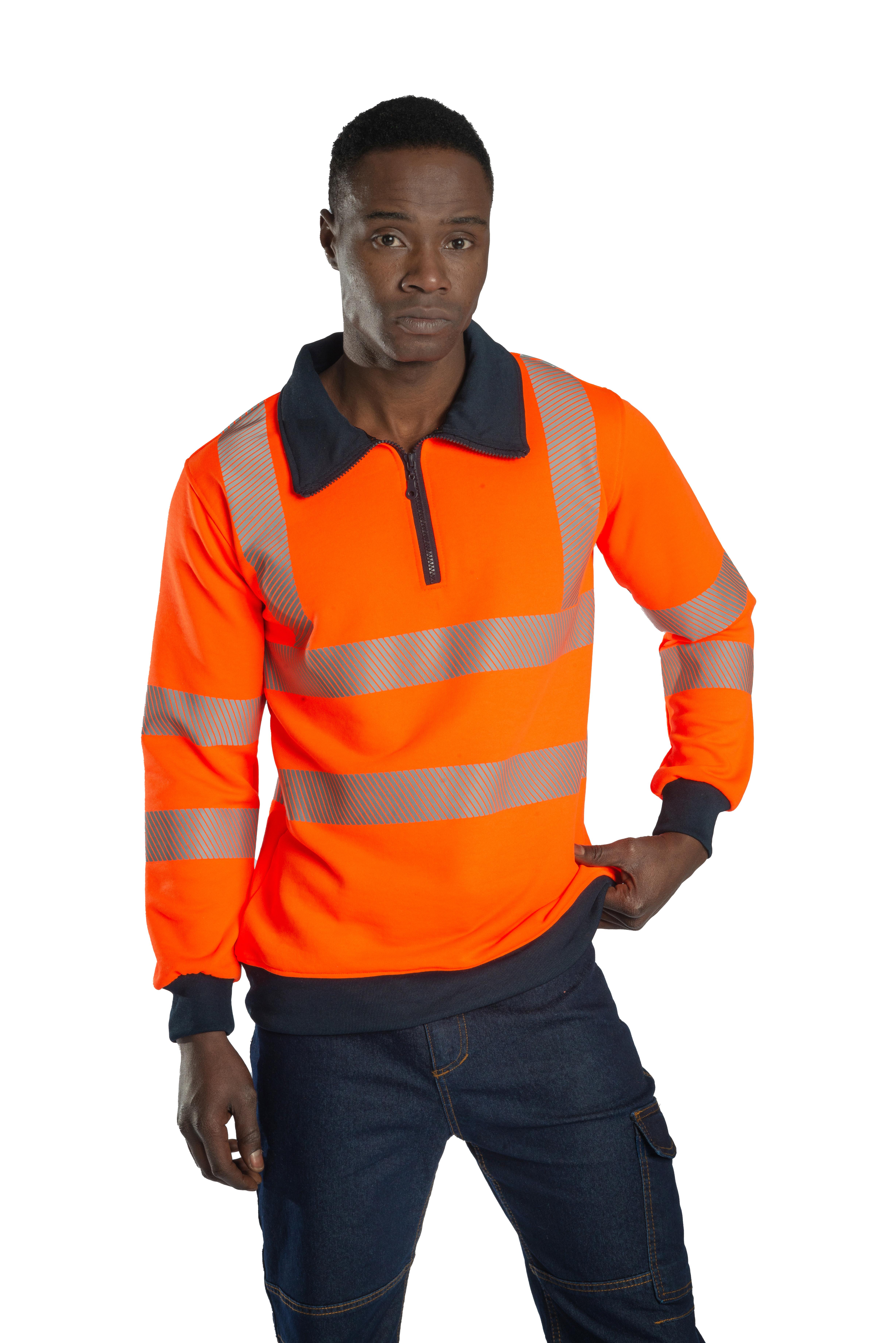Alaska Hi-Vis Yarım Fermuarlı Sweatshirt Neon Turuncu