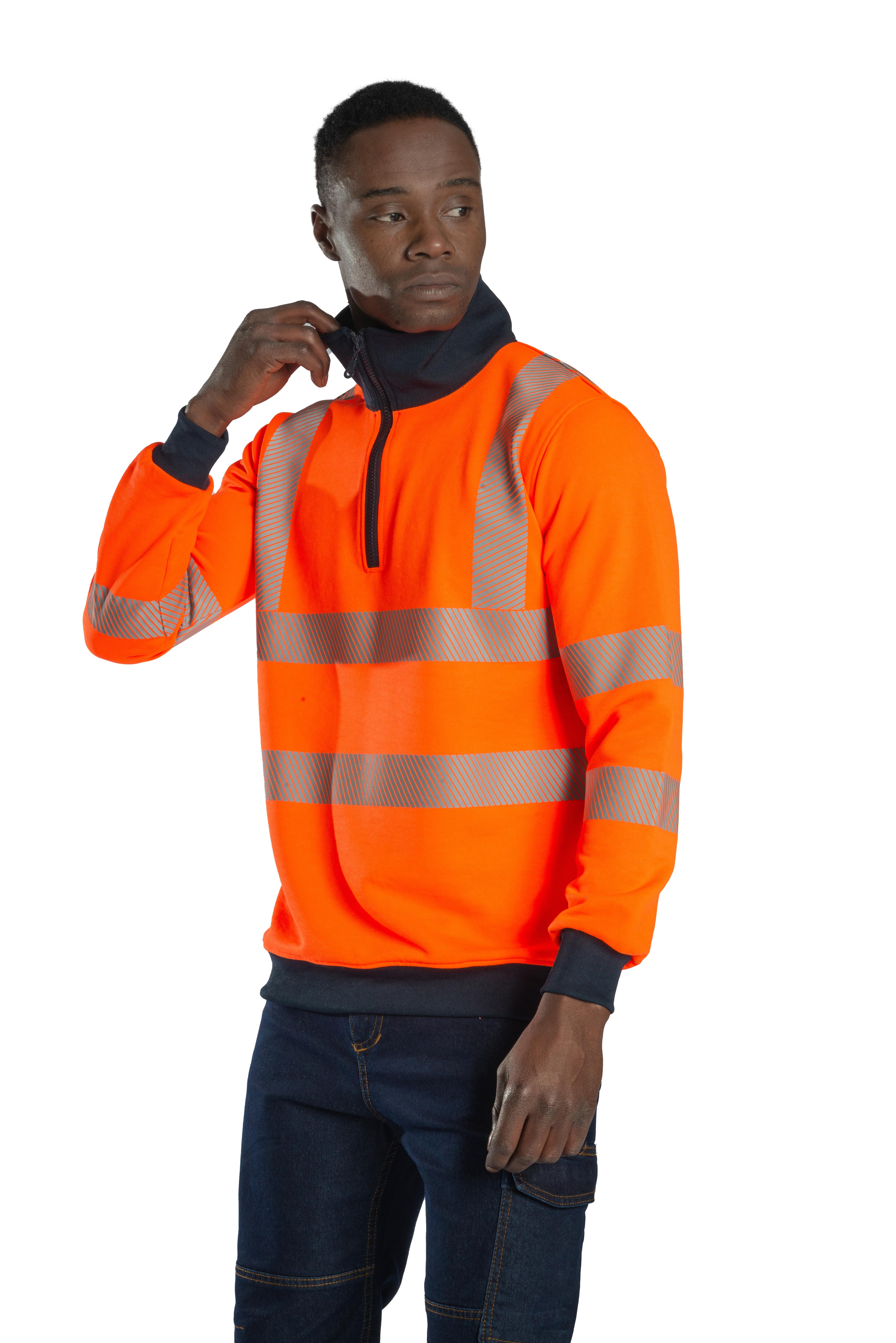 Alaska Hi-Vis Yarım Fermuarlı Sweatshirt Neon Turuncu