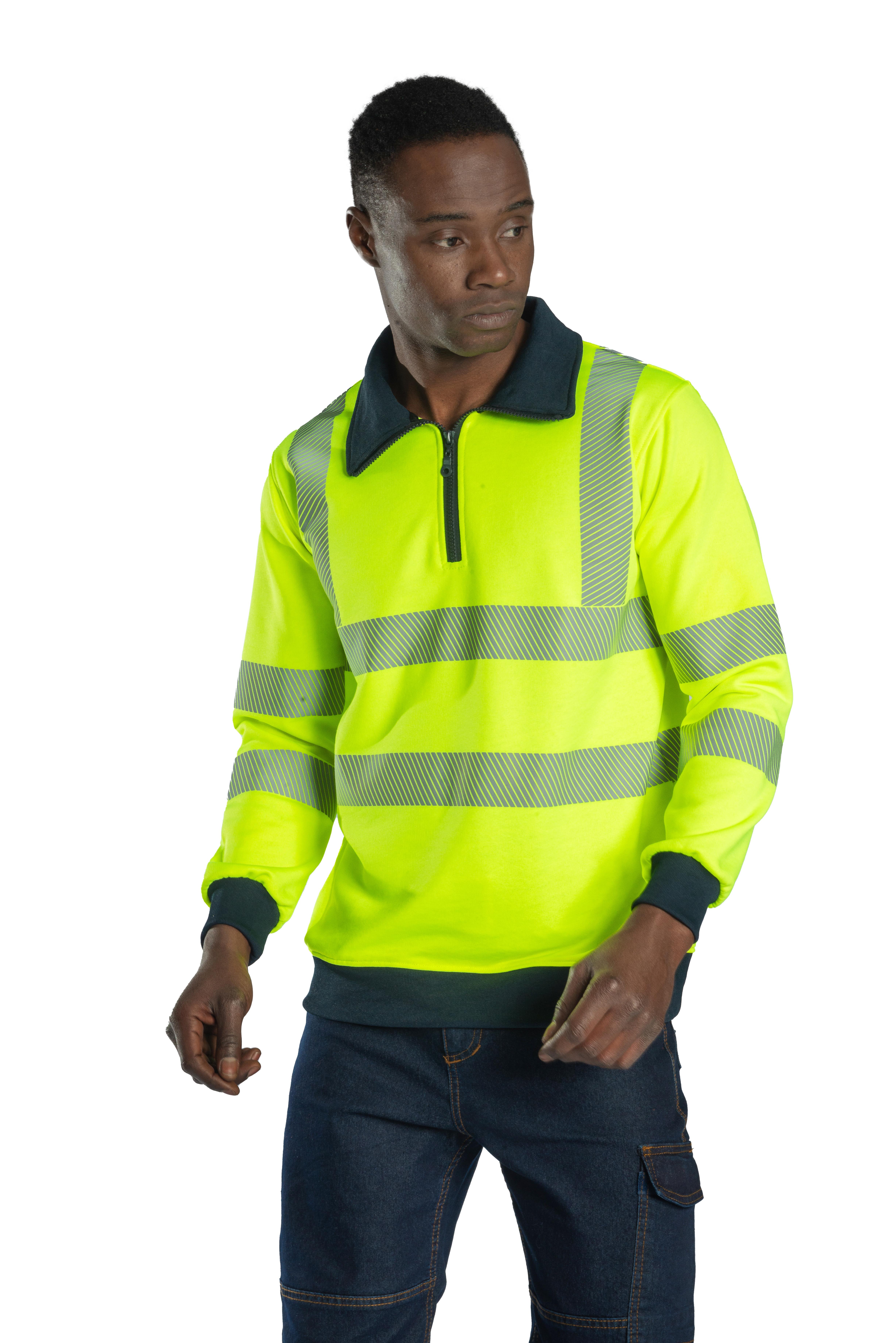 Alaska Hi-Vis Yarım Fermuarlı Sweatshirt Neon Sarı