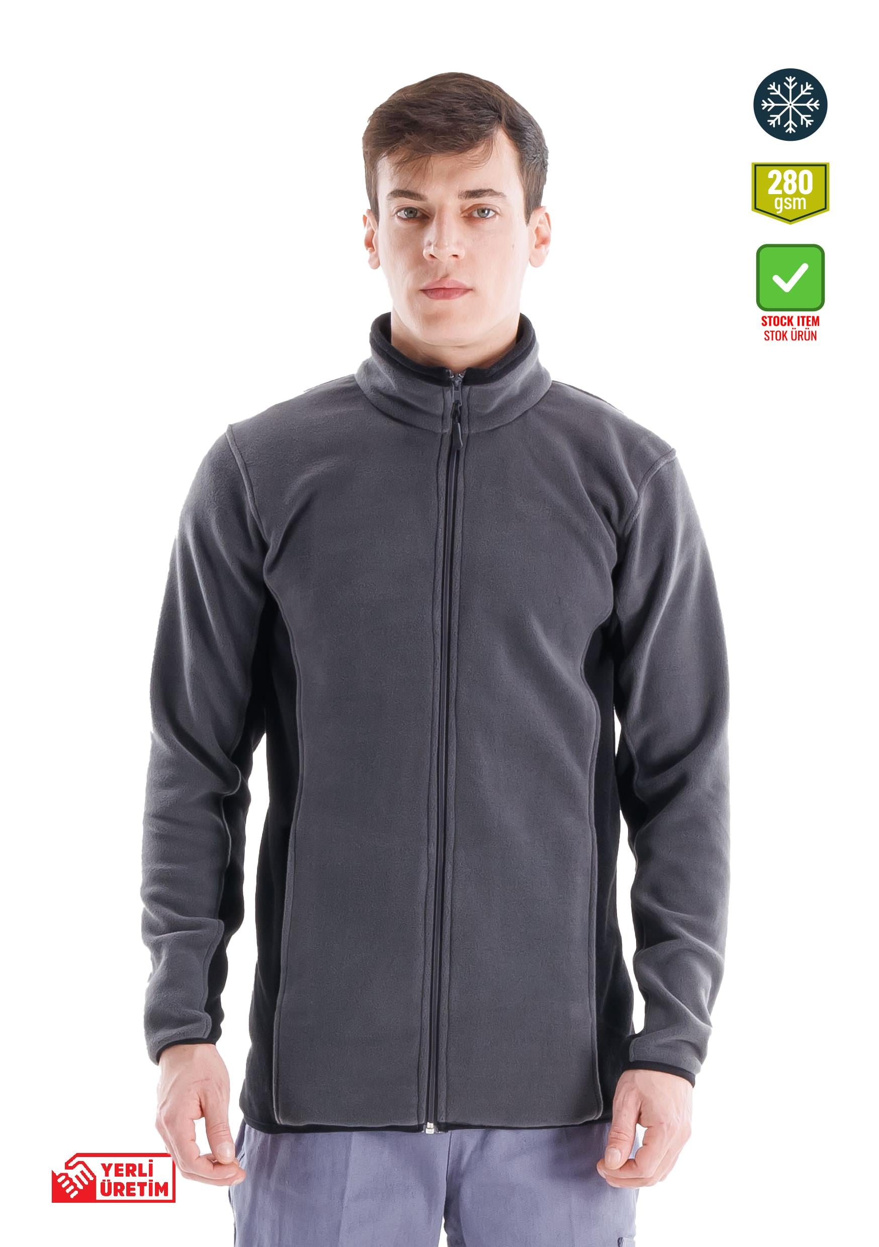 Alp Fleece Jacket Grey - Black