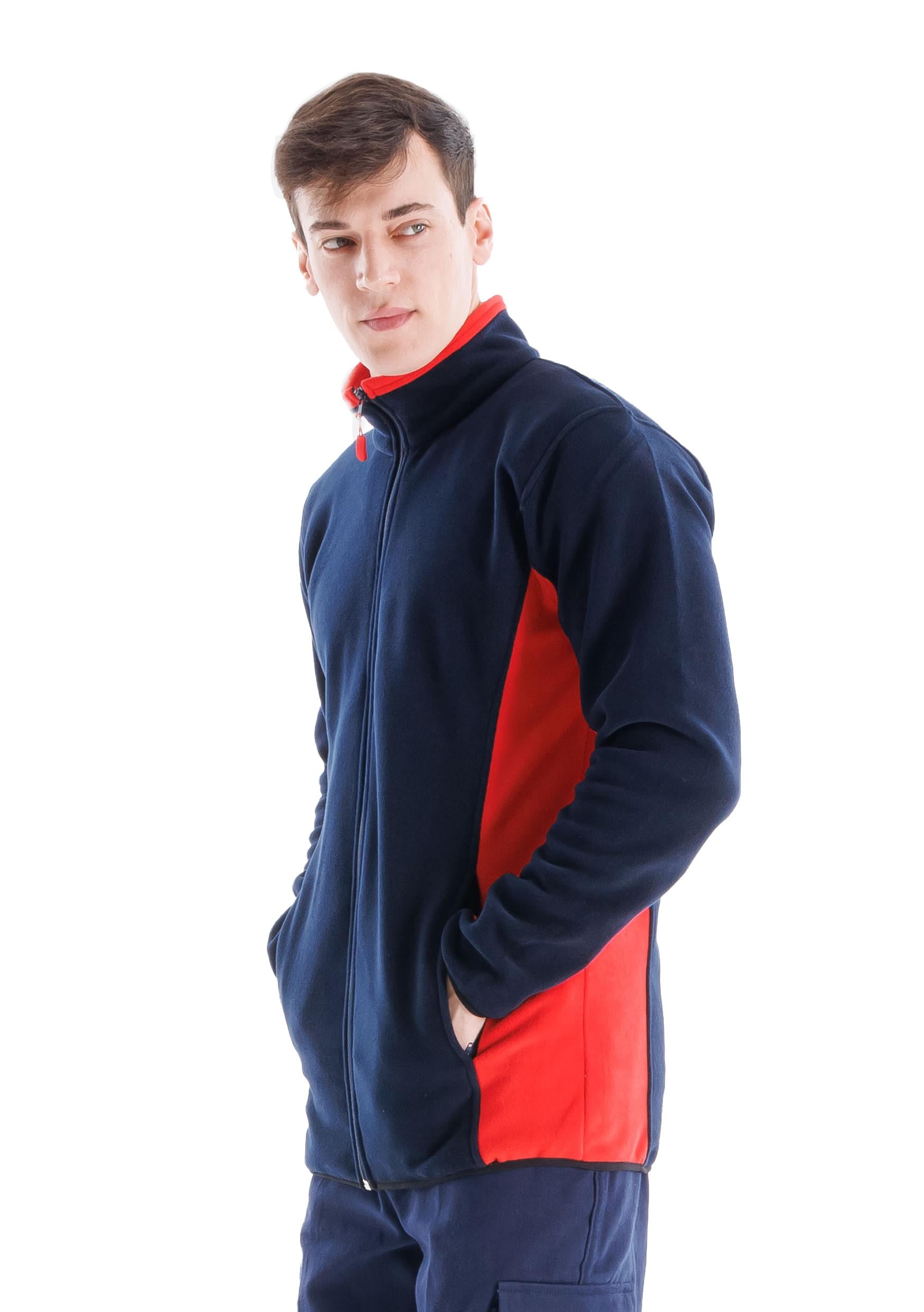 Alp Fleece Jacket Navy Blue - Red 