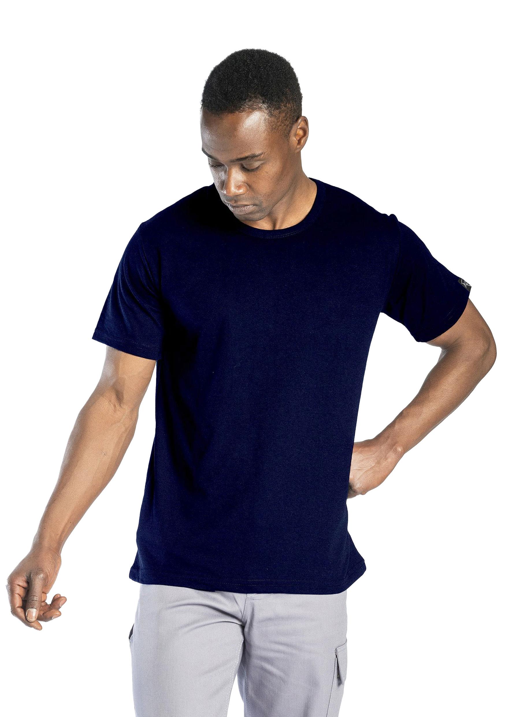 Elegans Basic Bisiklet Yaka T-Shirt Lacivert
