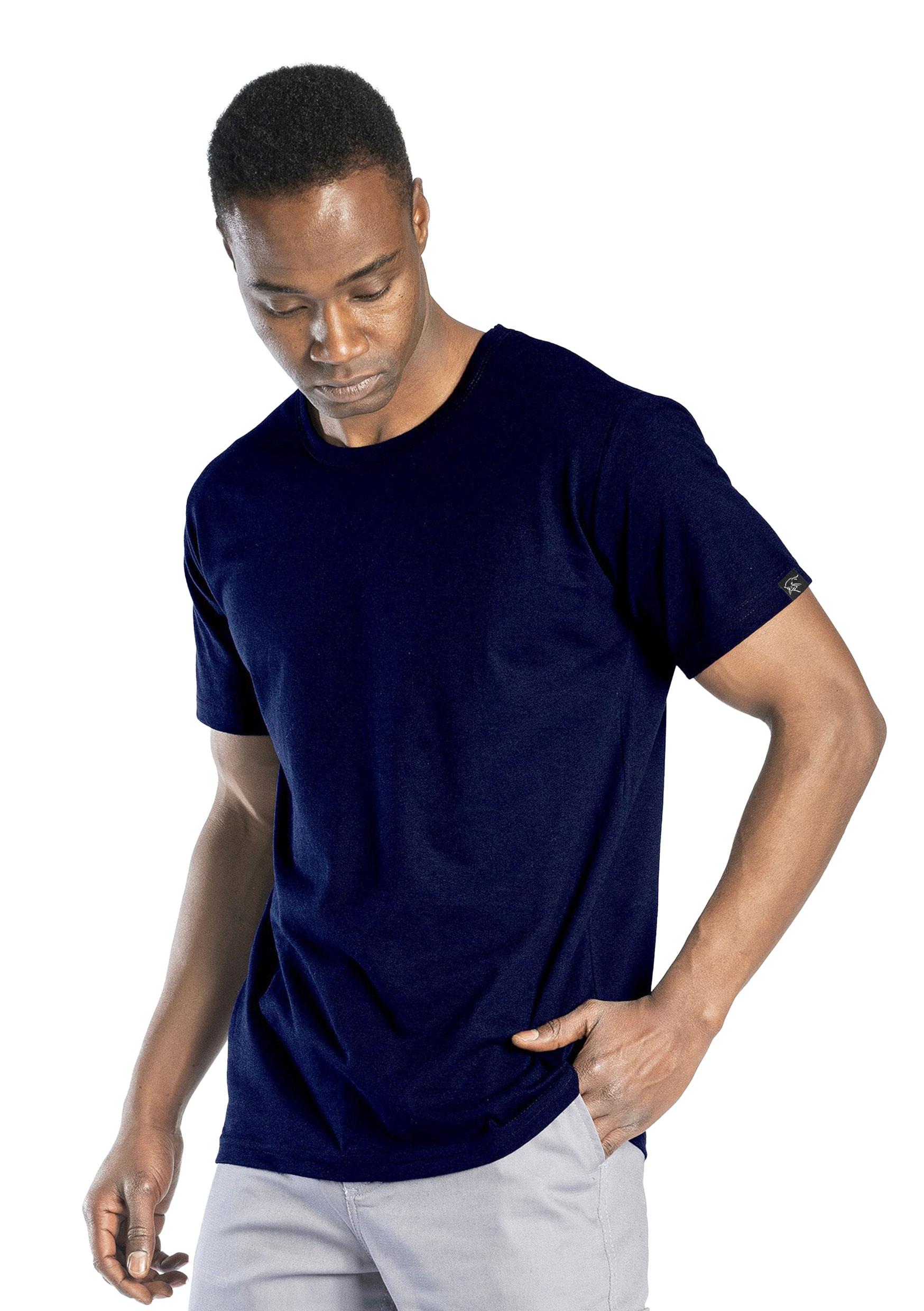 Elegans Basic Bisiklet Yaka T-Shirt Lacivert