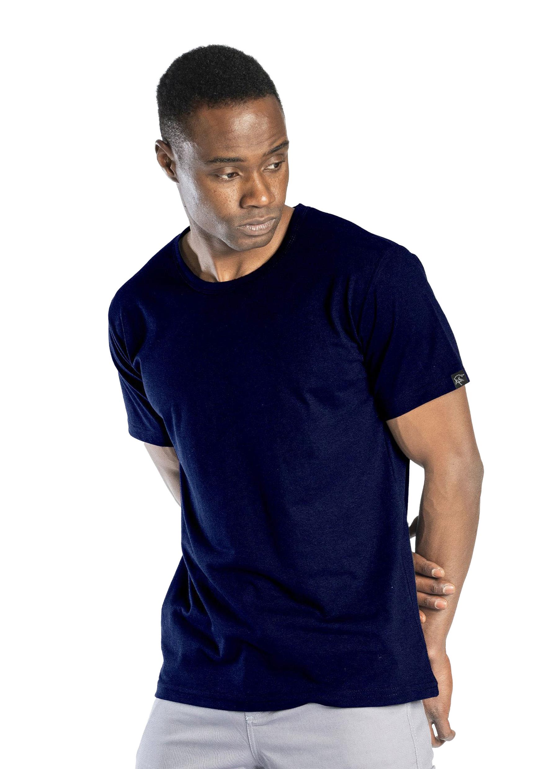 Elegans Basic Bisiklet Yaka T-Shirt Lacivert