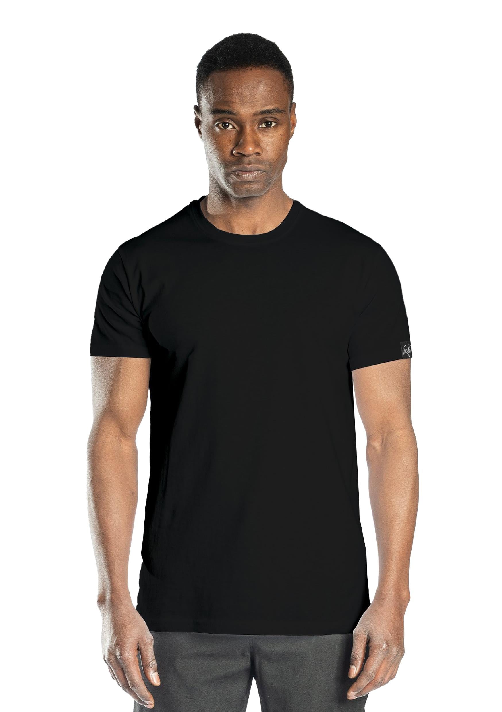 Elegans Basic Bisiklet Yaka T-Shirt Siyah