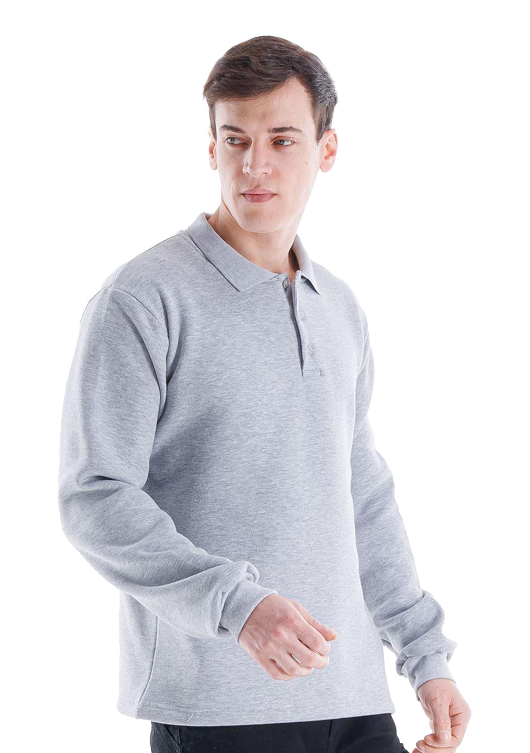 Elegans Polo Sweatshirt Gri