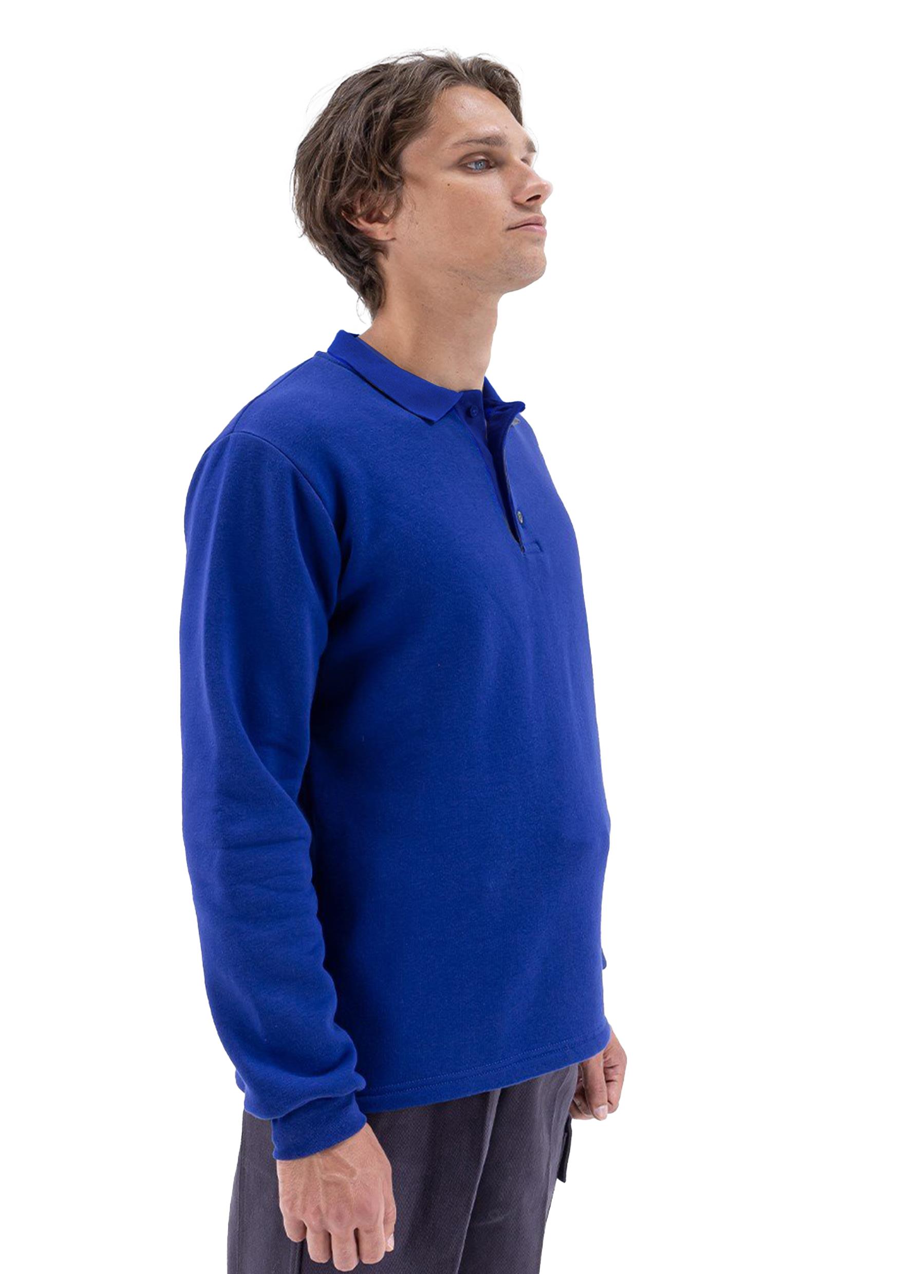 Elegance Polo Collar Sweatshirt Sax Blue 