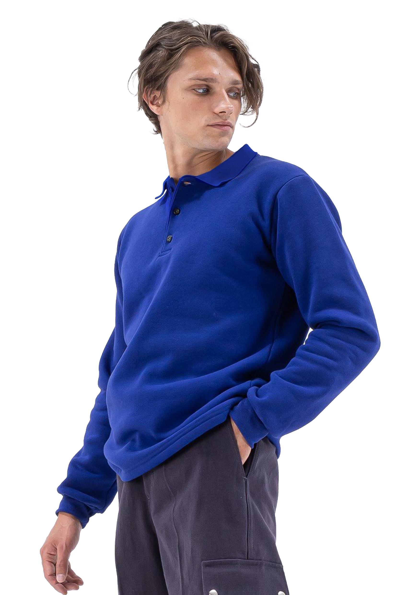 Elegance Polo Collar Sweatshirt Sax Blue 