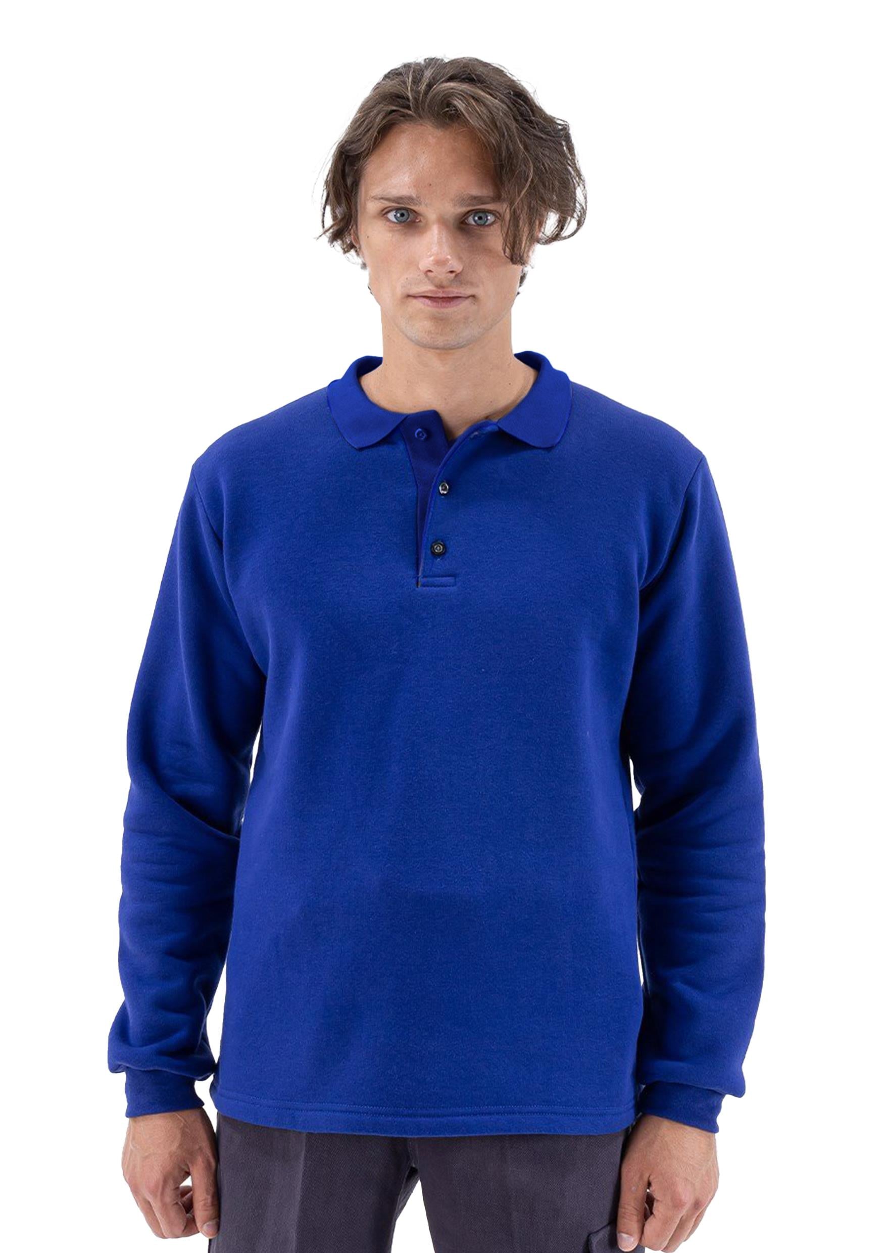 Elegance Polo Collar Sweatshirt Sax Blue 
