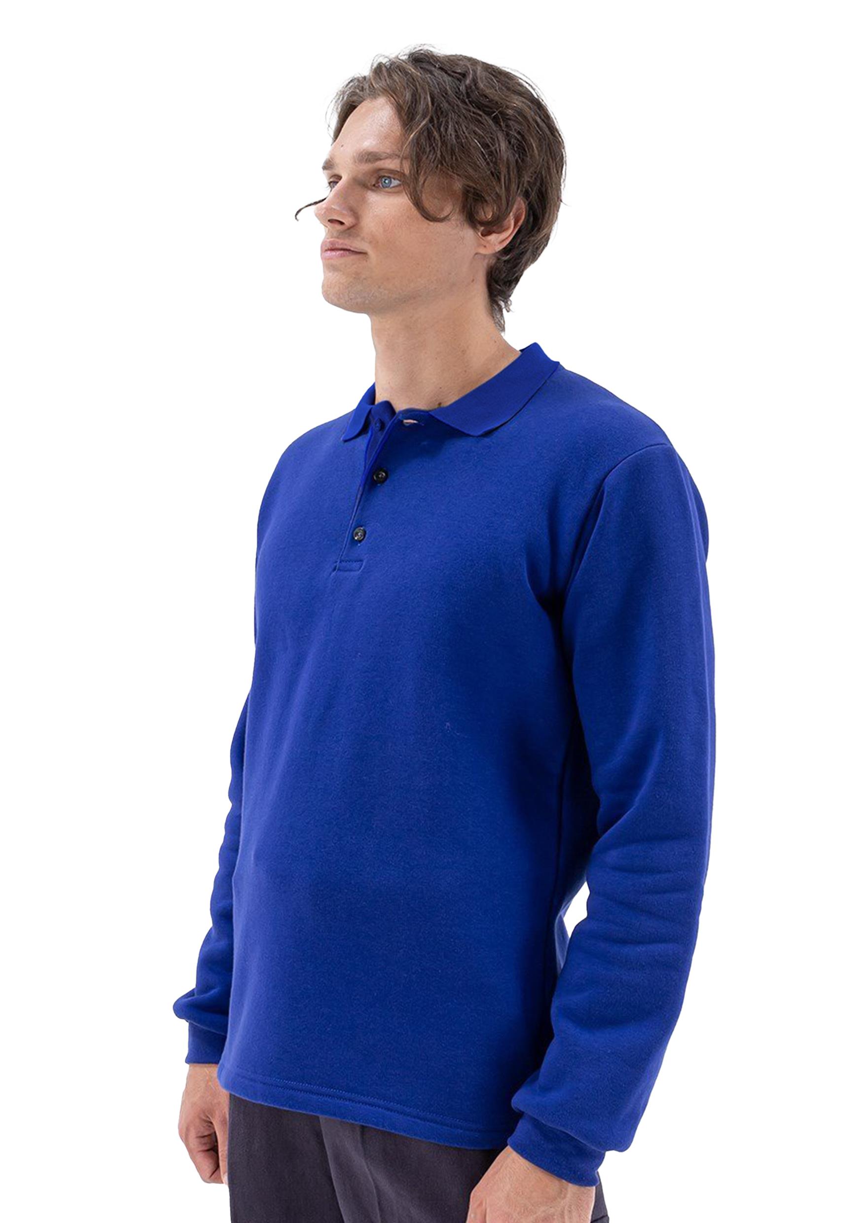 Elegance Polo Collar Sweatshirt Sax Blue 