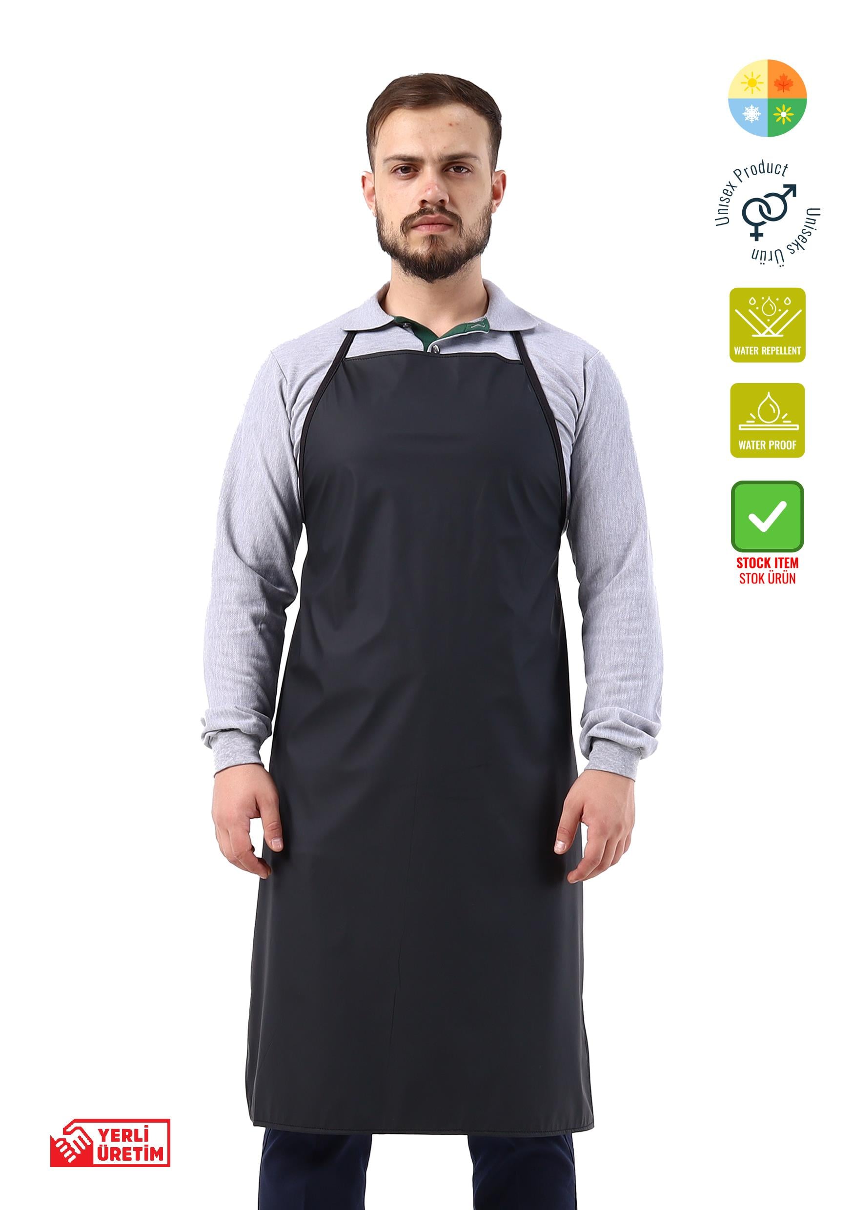 PVC Askılı Önlük Siyah