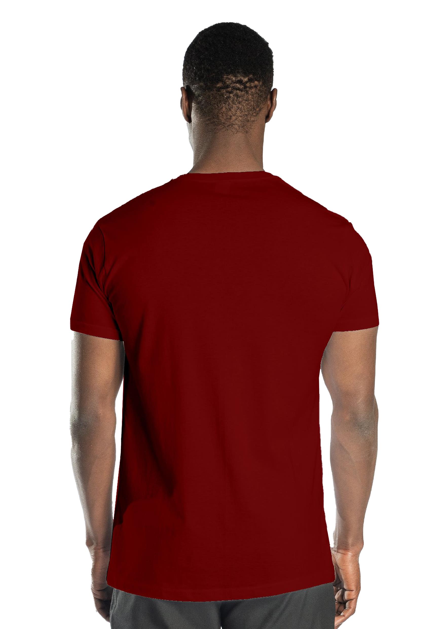 Regular Basic Bisiklet Yaka T-Shirt Bordo