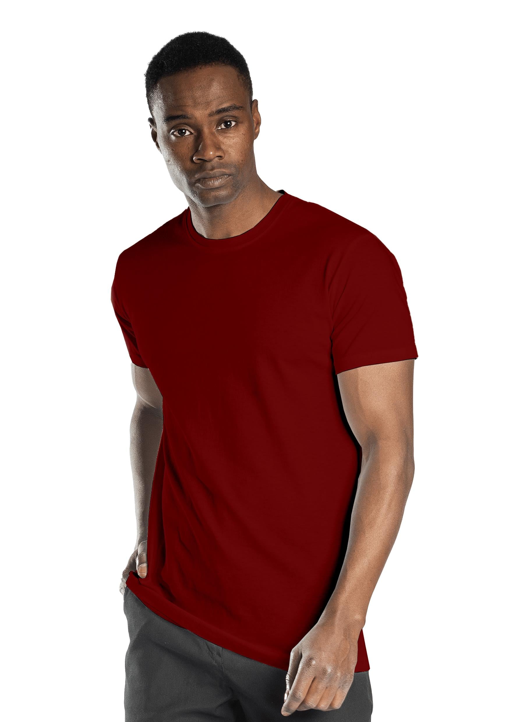 Regular Basic Bisiklet Yaka T-Shirt Bordo