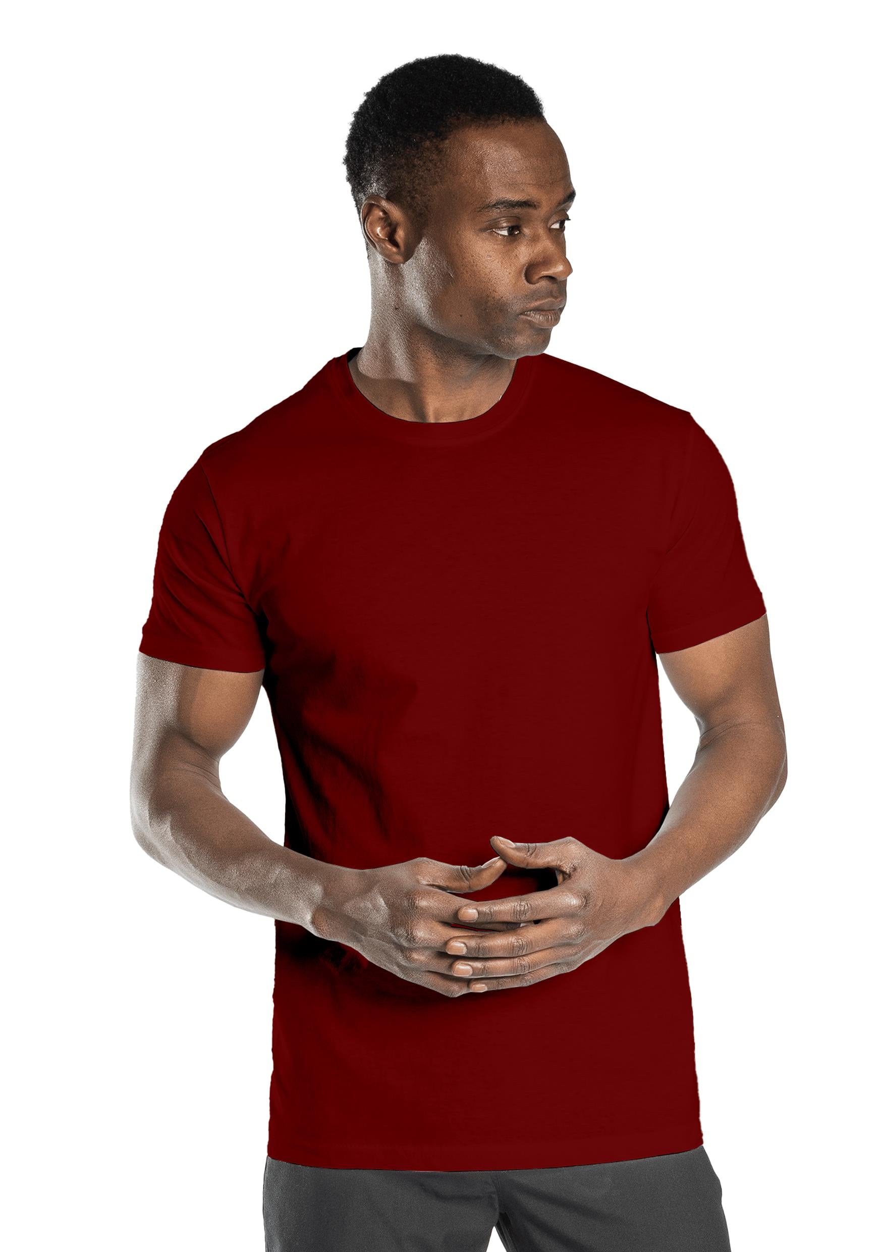 Regular Basic Bisiklet Yaka T-Shirt Bordo