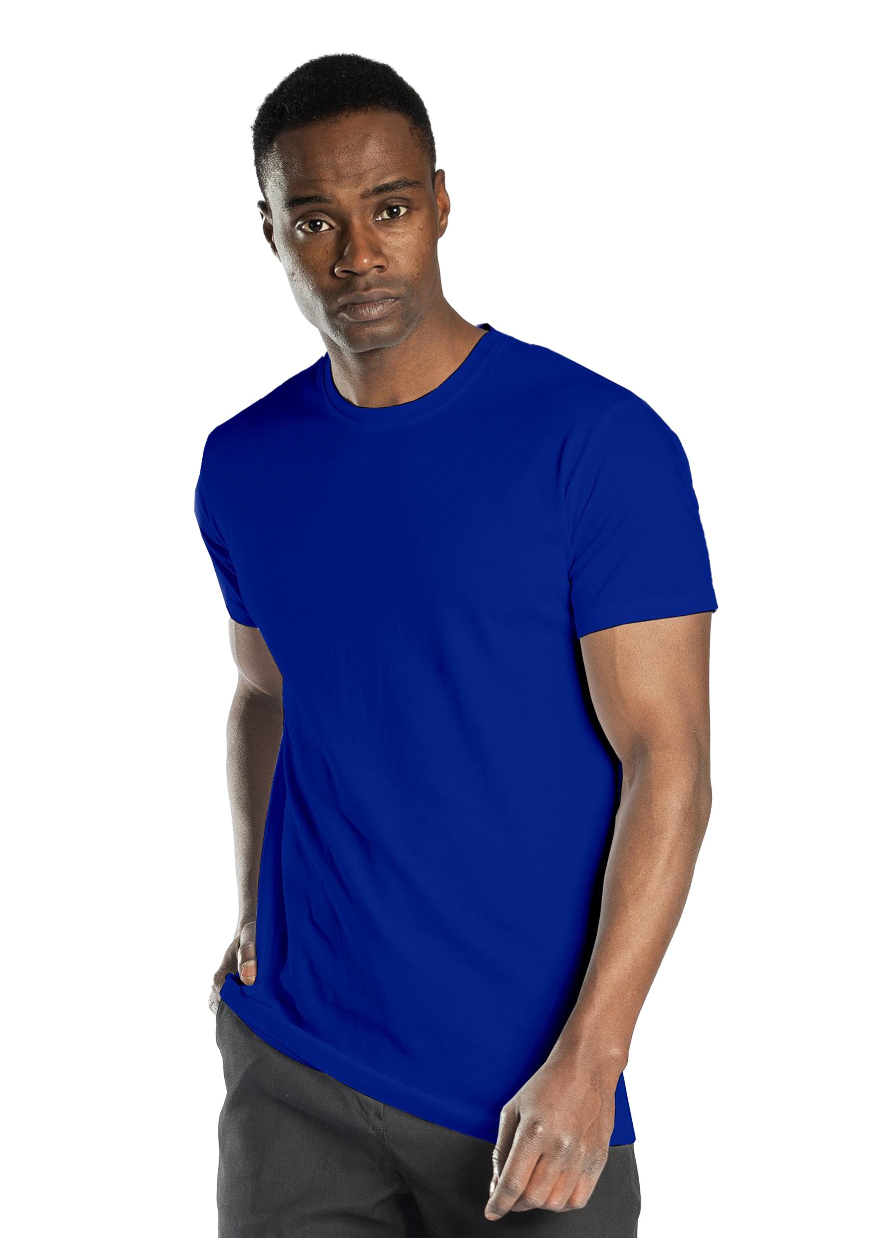 Regular Basic Bisiklet Yaka T-Shirt Saks Mavi