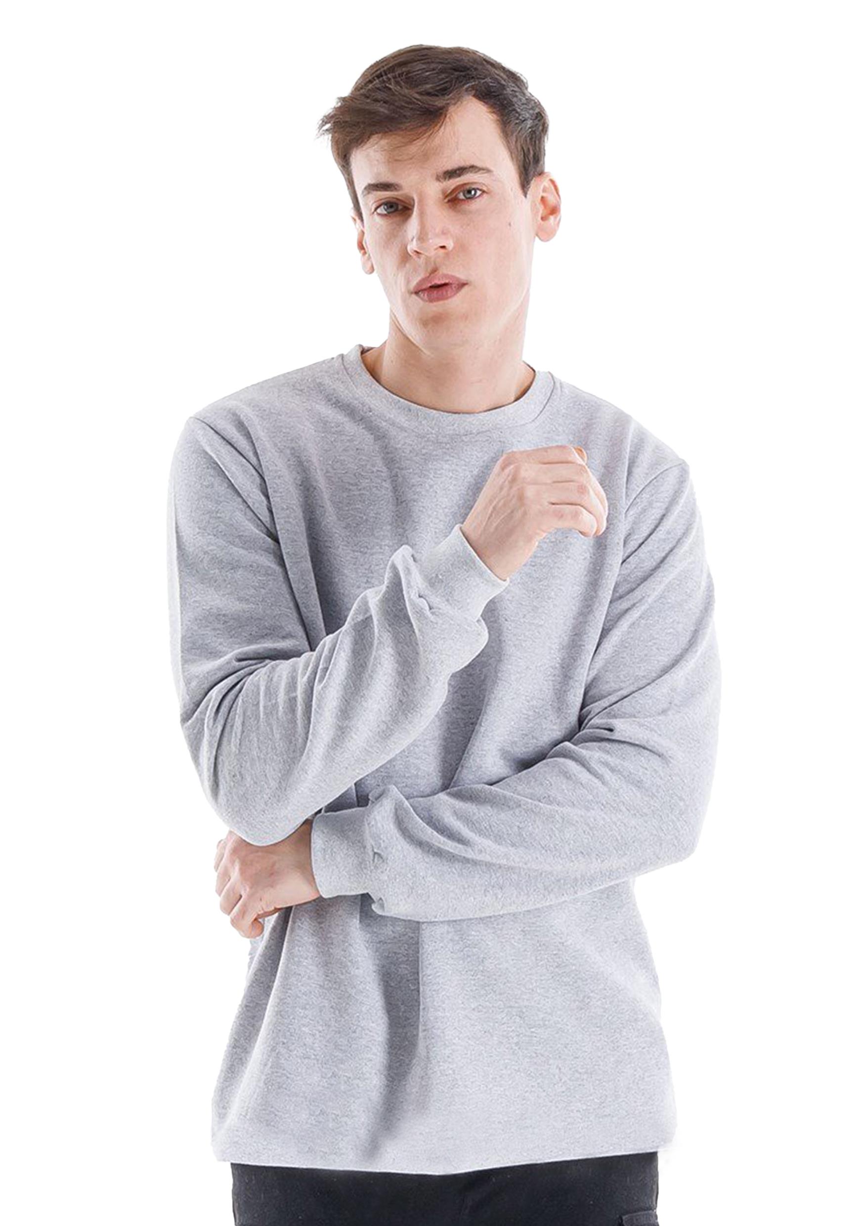 Regular Bisiklet Yaka Sweatshirt Gri
