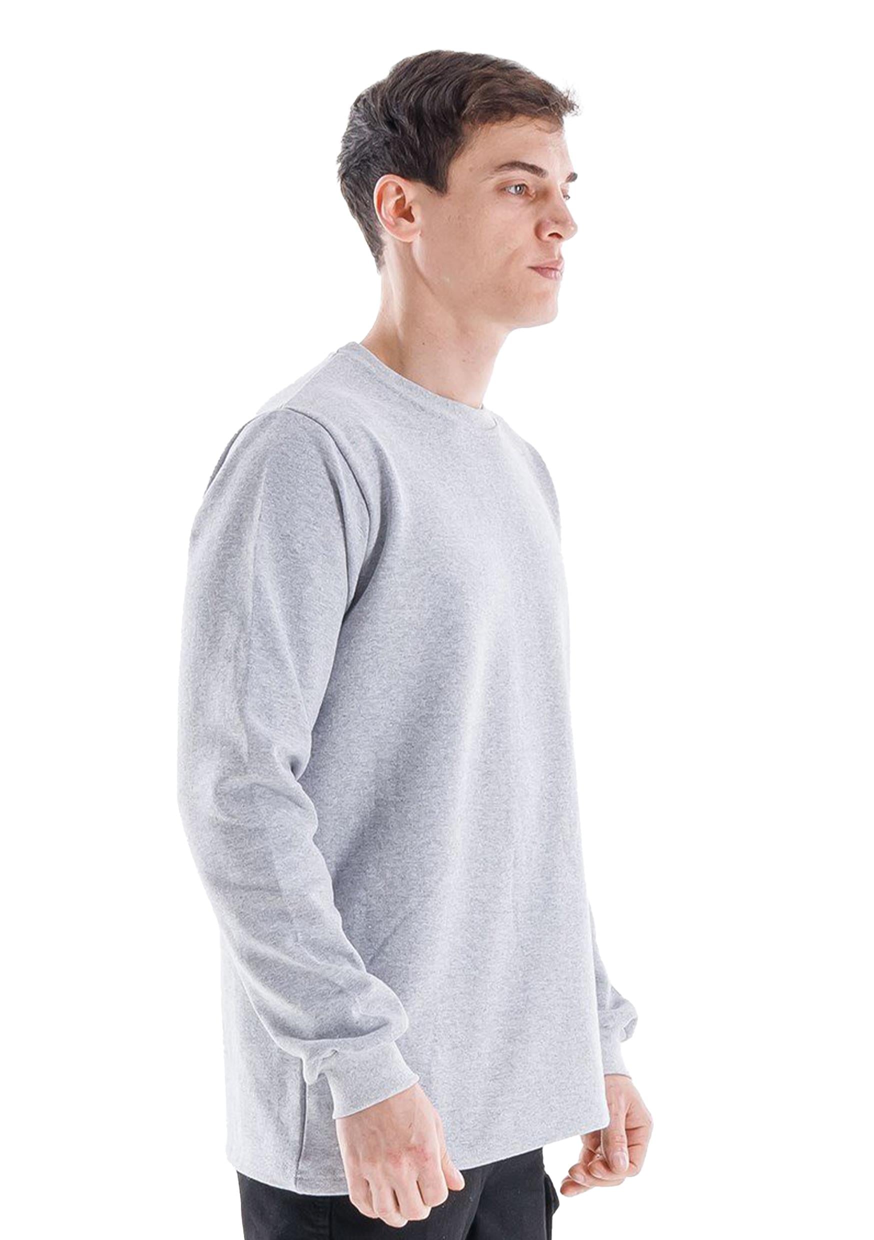 Regular Bisiklet Yaka Sweatshirt Gri