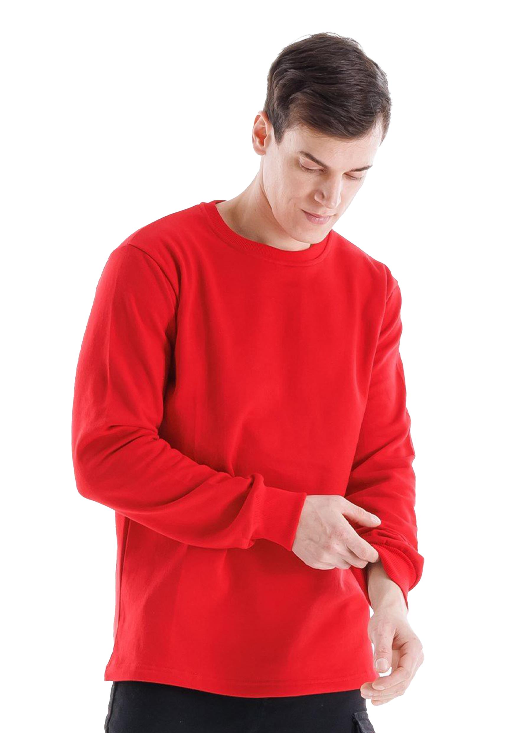 Regular Bisiklet Yaka Sweatshirt Kırmızı