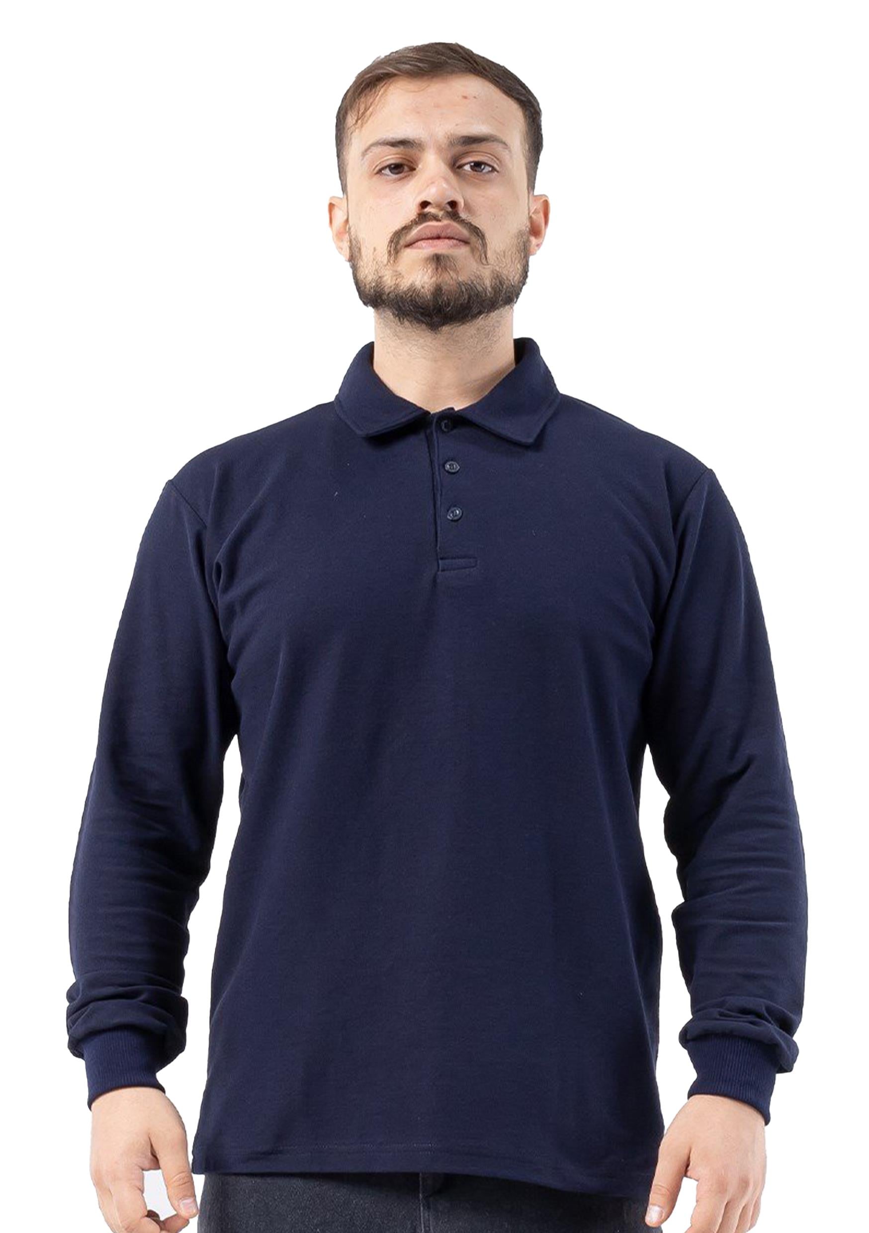 Regular Polo Pike Uzun Kol T-Shirt Lacivert