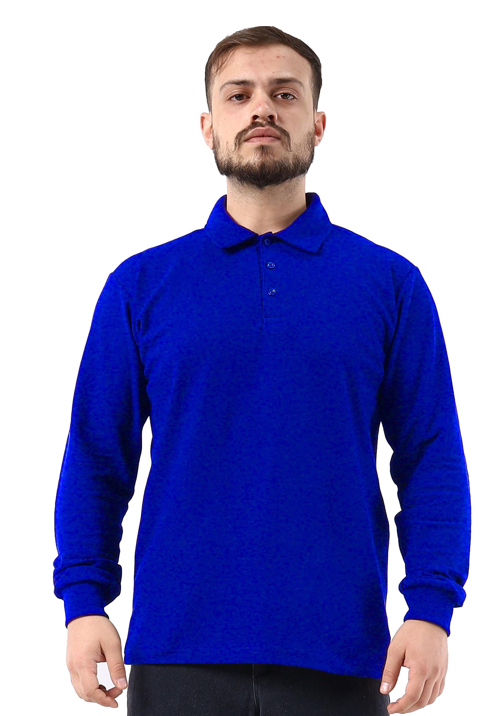 Regular Polo Pike Uzun Kol T-Shirt Saks Mavi