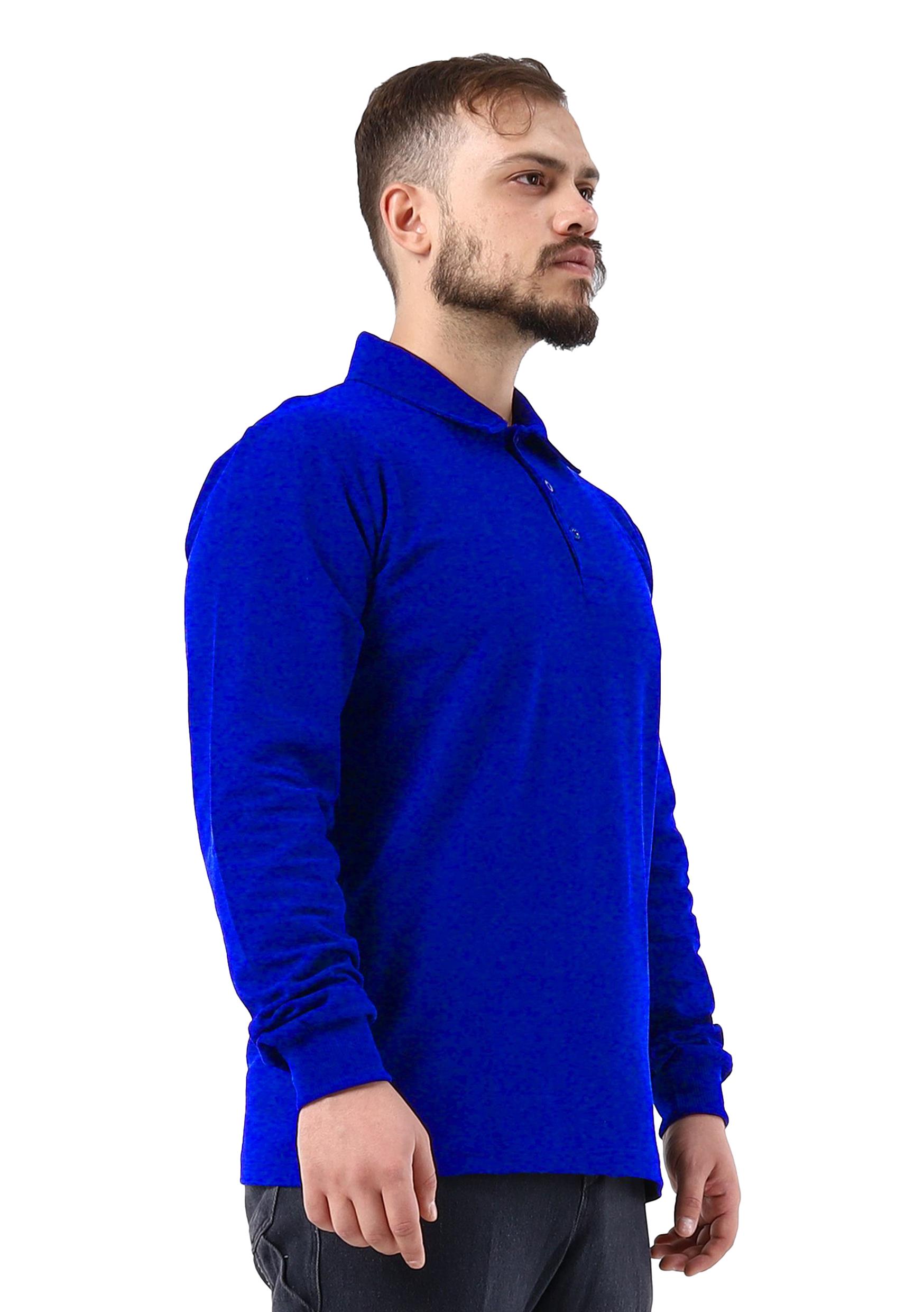 Regular Polo Pike Uzun Kol T-Shirt Saks Mavi