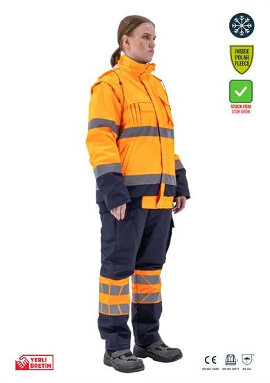 Alaska Hi-Vis 2 in 1 Mont Neon Turuncu-Lacivert