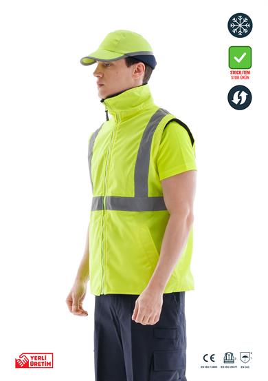 Alaska Hi-Vis 2 in 1 Yelek Neon Sarı