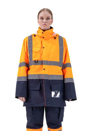 Alaska Hi-Vis 5 in 1 Parka Neon Turuncu - Lacivert