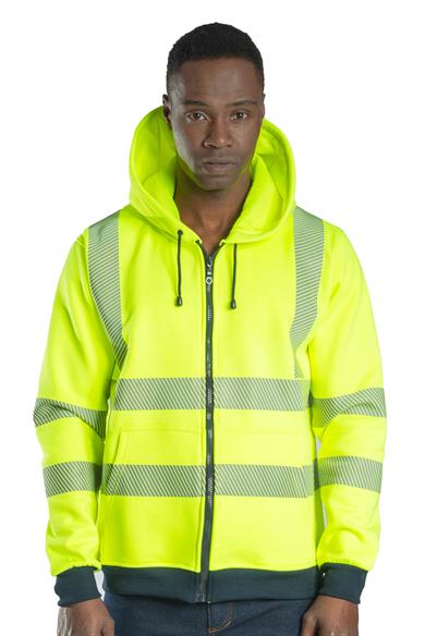Alaska Hi-Vis Fermuarlı Kapüşonlu Sweatshirt Neon Sarı