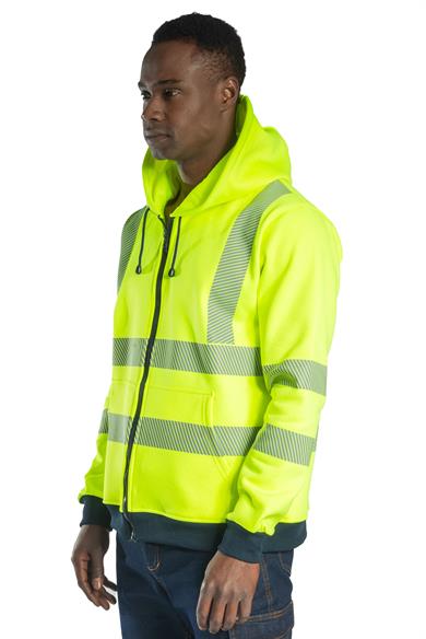 Alaska Hi-Vis Fermuarlı Kapüşonlu Sweatshirt Neon Sarı
