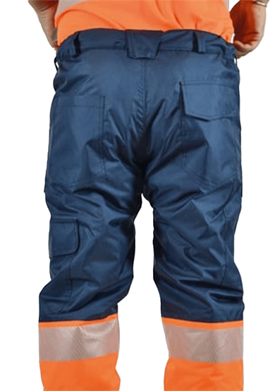 Alaska Hi-Vis Kapitoneli Pantolon Lacivert - Neon Turuncu