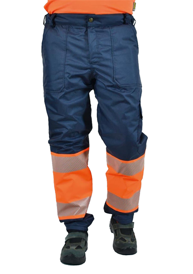 Alaska Hi-Vis Kapitoneli Pantolon Lacivert - Neon Turuncu