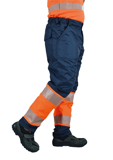 Alaska Hi-Vis Kapitoneli Pantolon Lacivert - Neon Turuncu