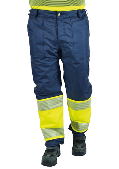 Alaska Hi-Vis Kapitoneli Pantolon Lacivert - Neon Sarı