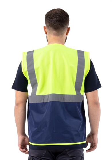 Alaska Hi-Vis Mühendis Yeleği Neon Sarı - Lacivert
