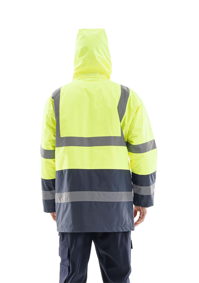 Alaska Hi-Vis Parka Neon Sarı - Lacivert 