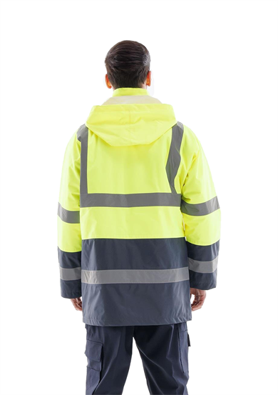 Alaska Hi-Vis Parka Neon Sarı - Lacivert 