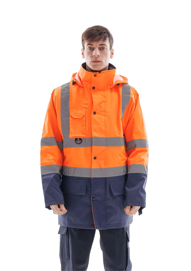 Alaska Hi-Vis Parka Neon Turuncu - Lacivert