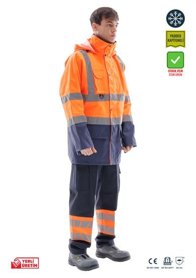 Alaska Hi-Vis Parka Neon Turuncu - Lacivert
