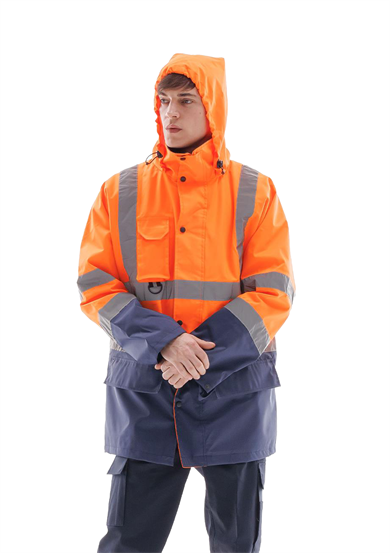 Alaska Hi-Vis Parka Neon Turuncu - Lacivert