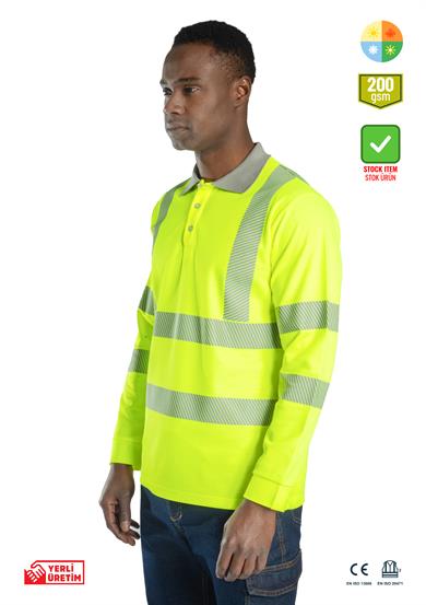Alaska Hi-Vis Uzun Kollu Polo T-Shirt Neon Sarı
