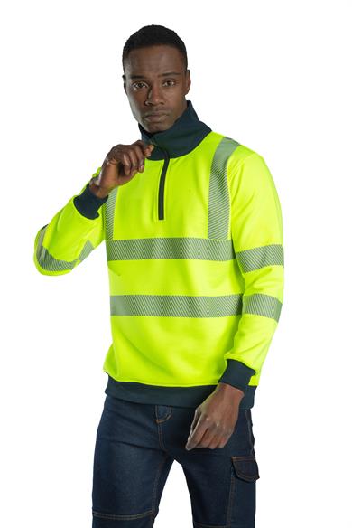 Alaska Hi-Vis Yarım Fermuarlı Sweatshirt Neon Sarı