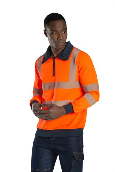 Alaska Hi-Vis Yarım Fermuarlı Sweatshirt Neon Turuncu
