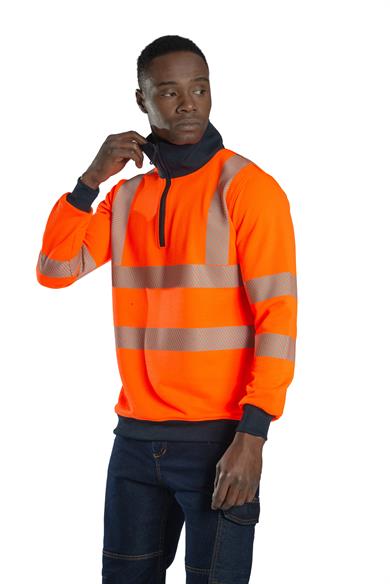 Alaska Hi-Vis Yarım Fermuarlı Sweatshirt Neon Turuncu