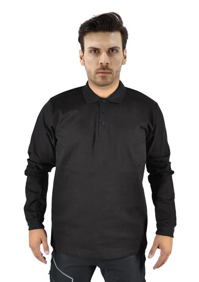 Destekli Kaynakçı Uzun Kollu Sweatshirt Siyah